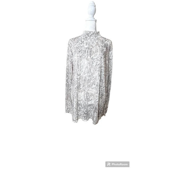 Chicos Python Print Zip-Back Mock Neck‎  Size 3 XL - Picture 1 of 11
